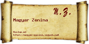 Magyar Zenina névjegykártya